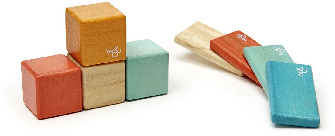 8 Piece Tegu Magnetic Wooden Block Set, Sunset