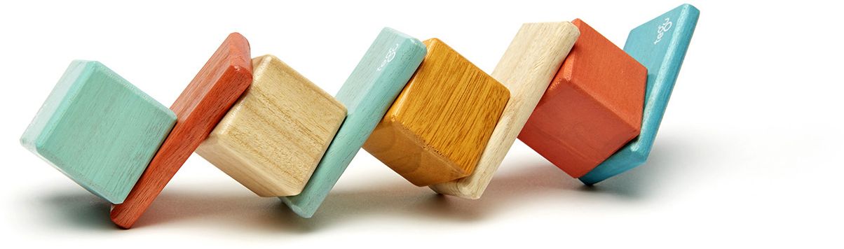 8 Piece Tegu Magnetic Wooden Block Set, Sunset
