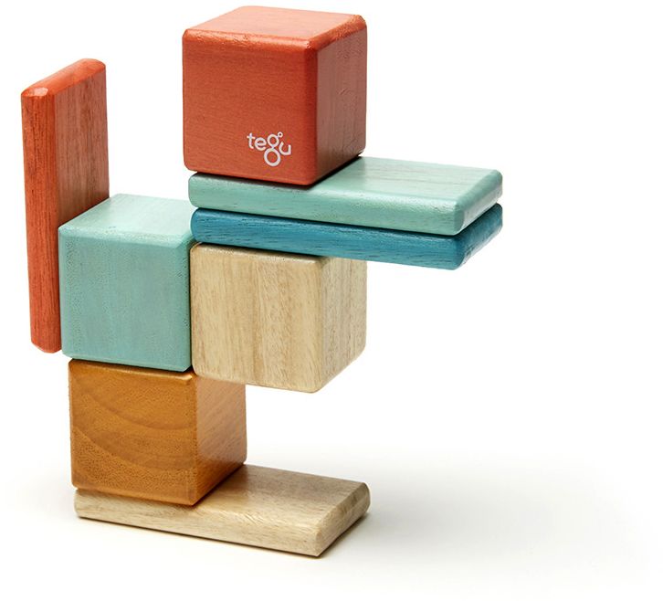 8 Piece Tegu Magnetic Wooden Block Set, Sunset
