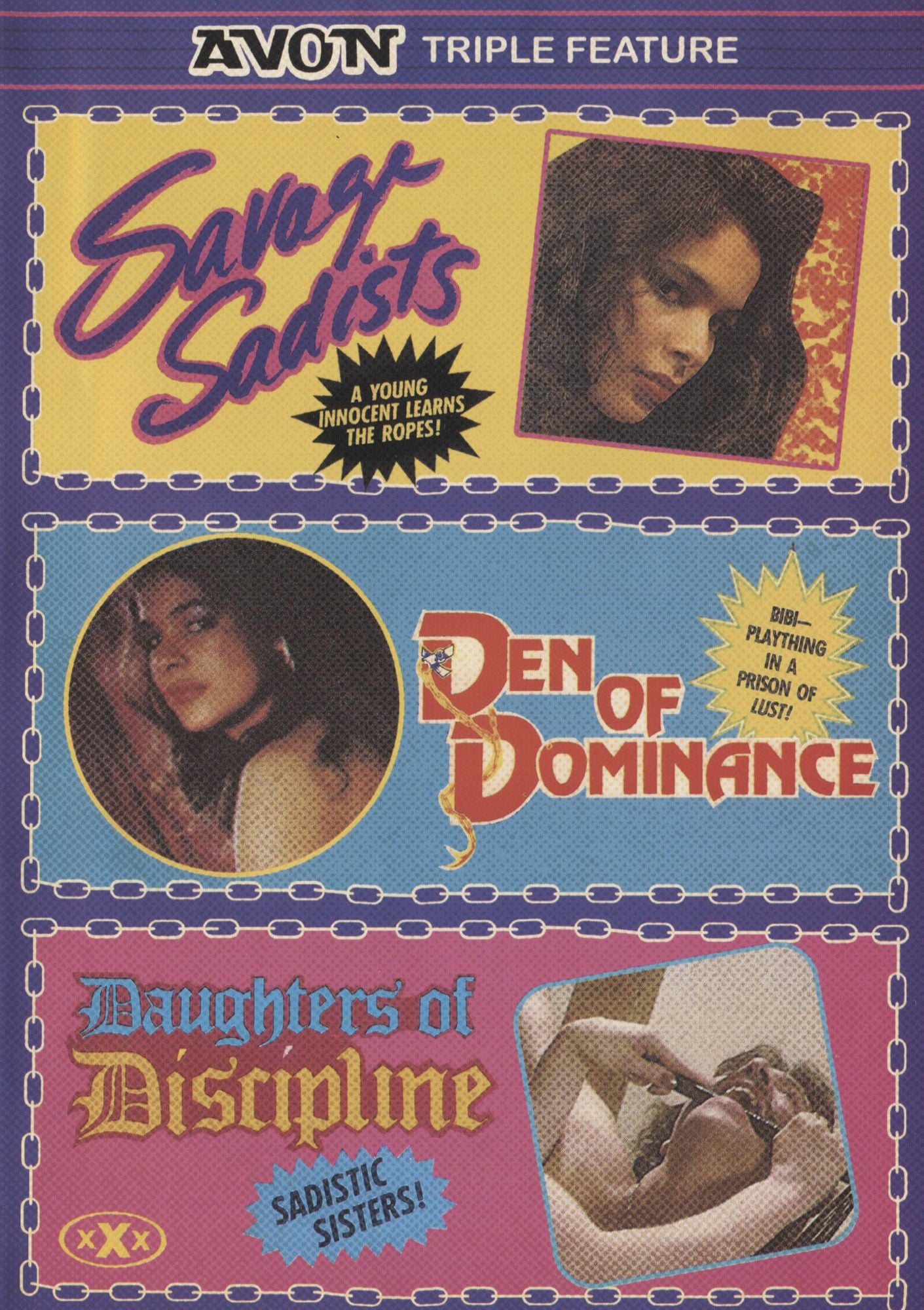 Avon Triple Feature: Savage Sadists/Den of Dominance/Daughters Of Discipline