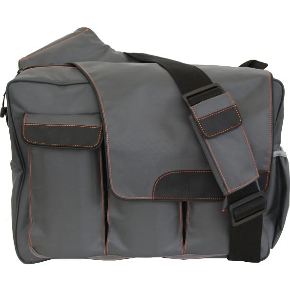 Diaper Dude Messenger Diaper Bag with Flap - Grey
