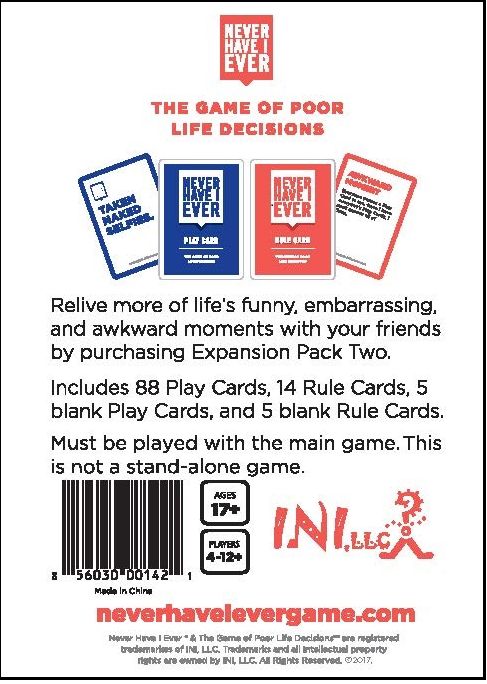 Never Have I Ever Game of Poor Decisions Expansion Pack - 2