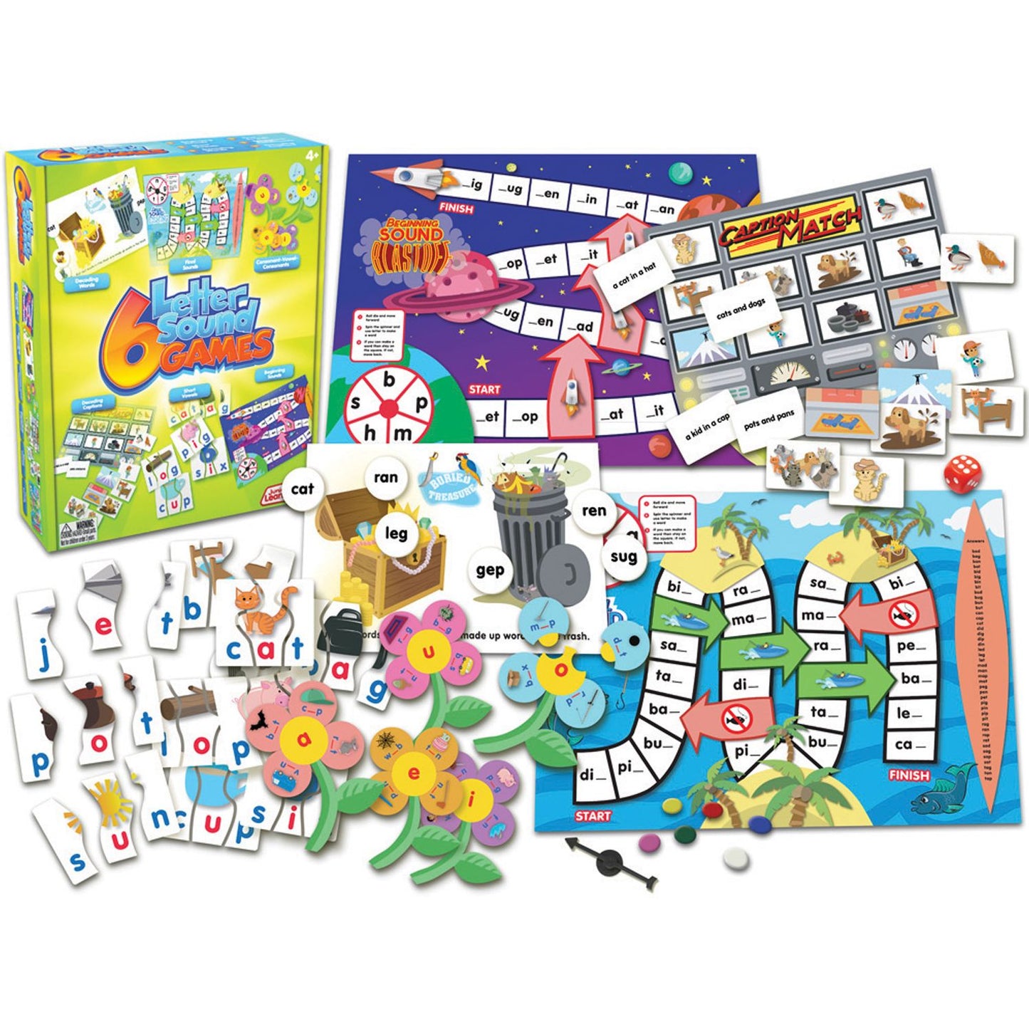 Junior Learning Letter Sound Games - Set of 6 Different Letter Sounds Games