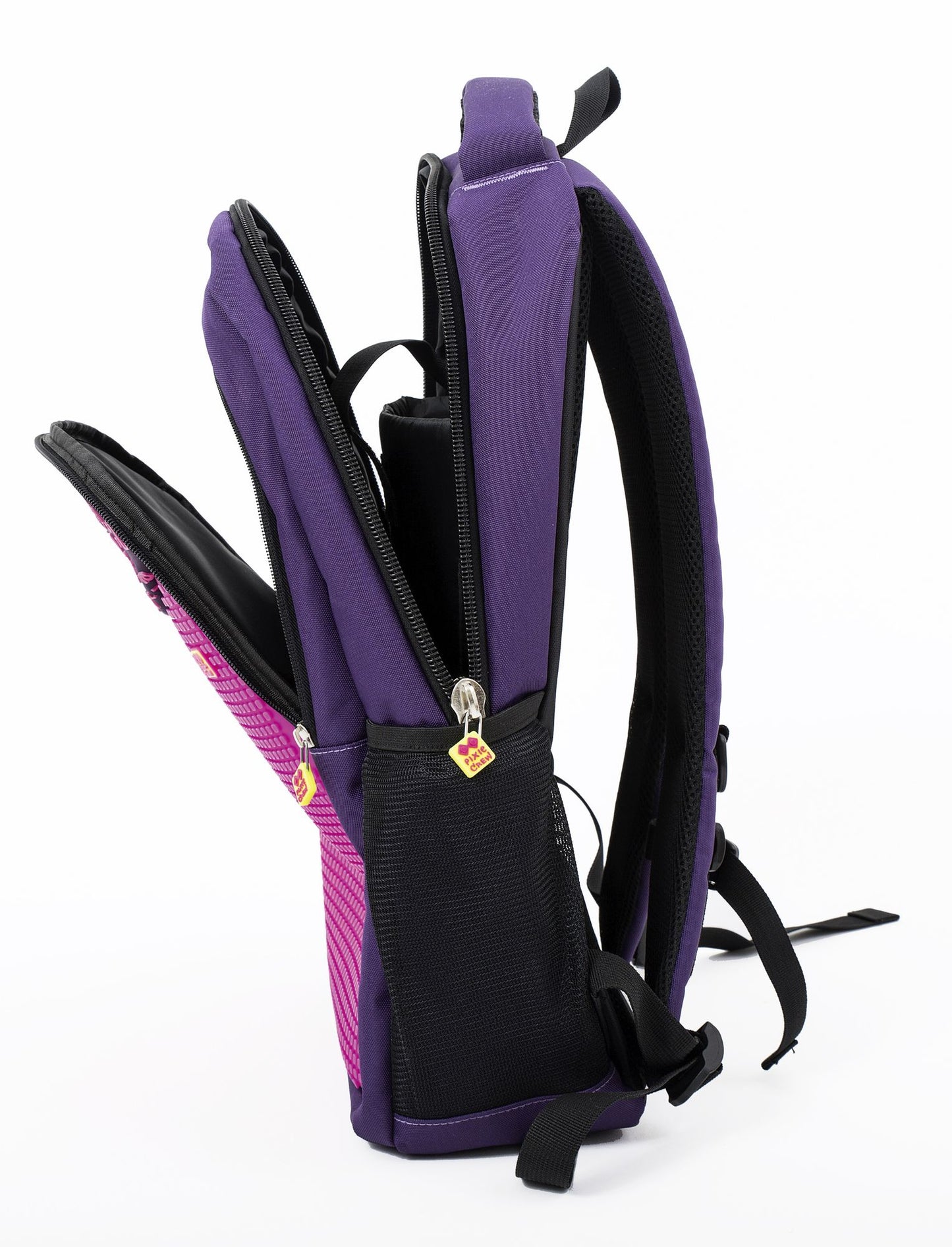 Pixie Student Purple Backpack with 3D Fuschia Letters