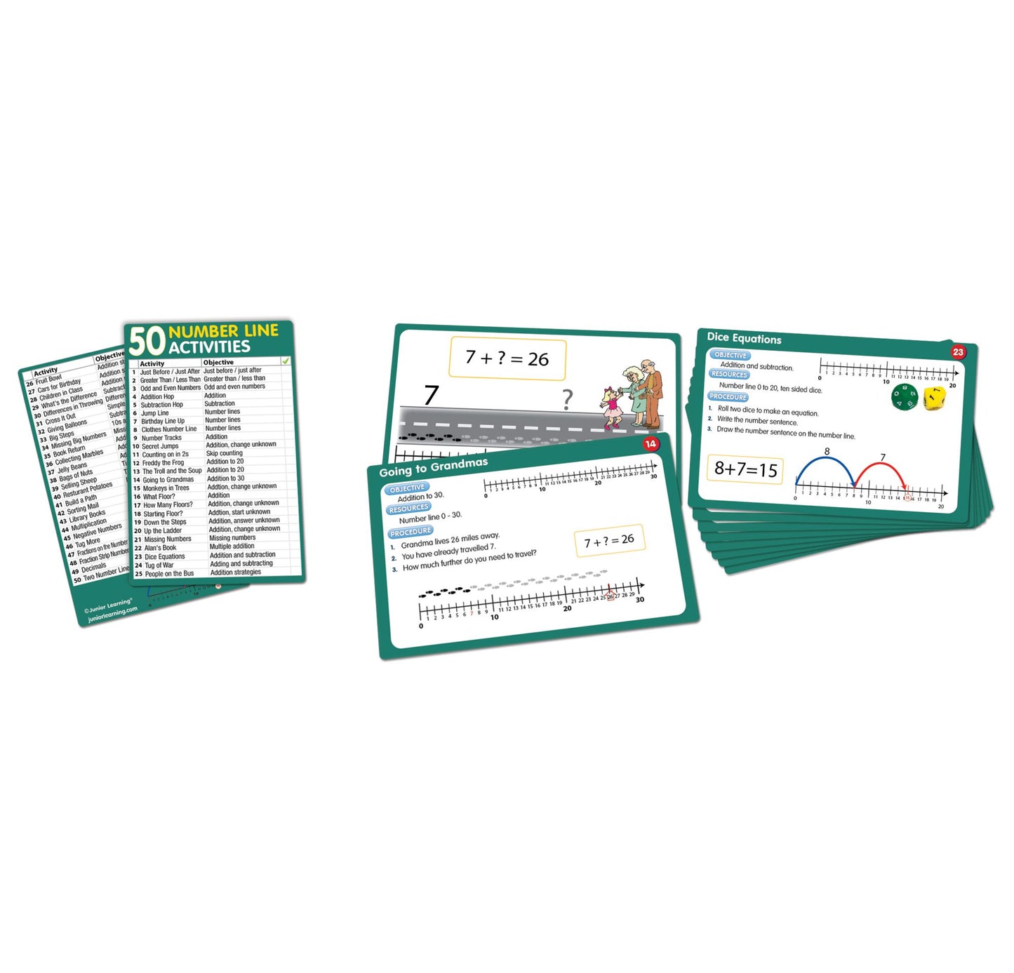 Junior Learning 50 Number Line Activities Learning Set