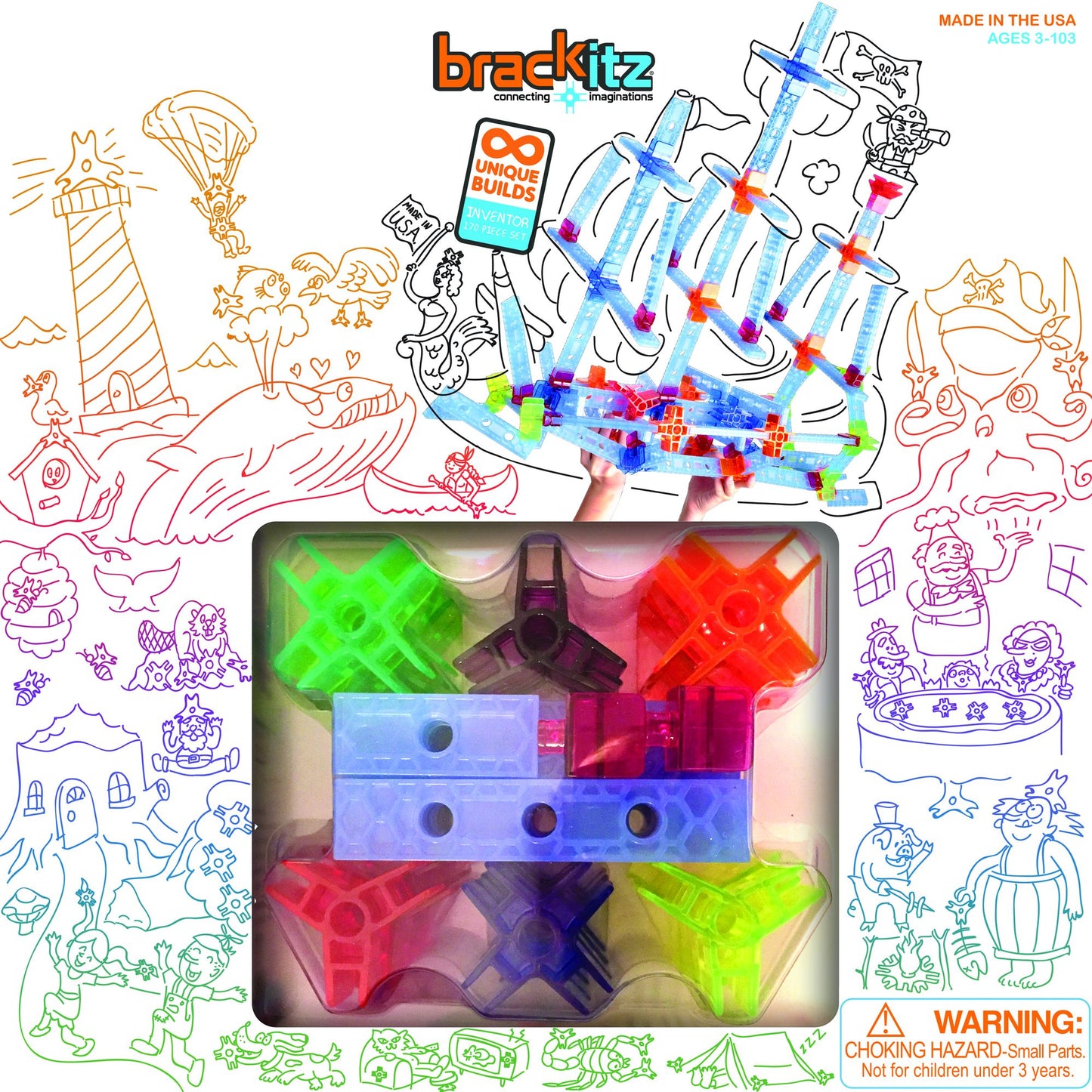 Brackitz Inventor 170 Piece Set