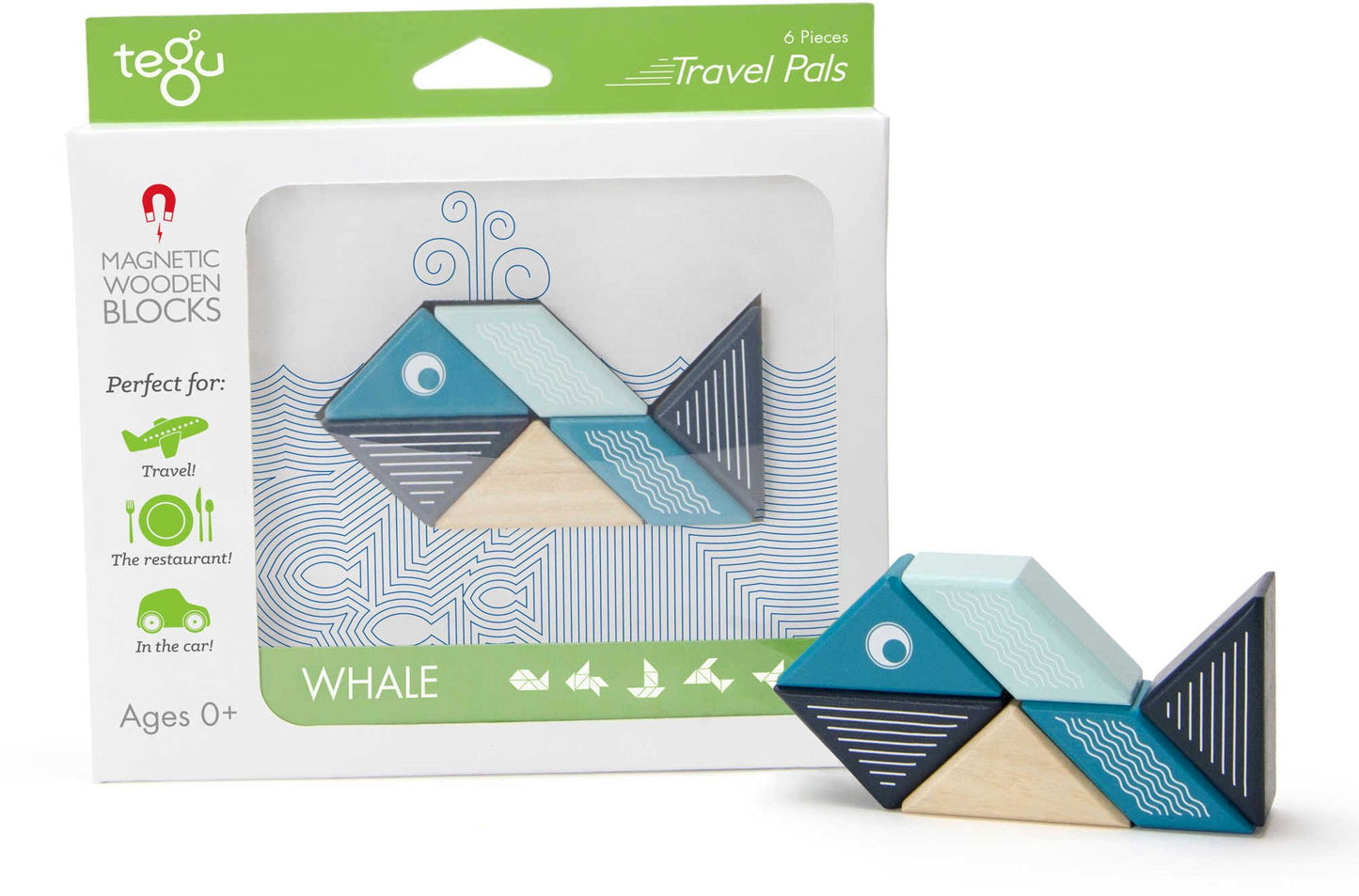 Tegu Whale Travel Pal Building and Stacking Toys