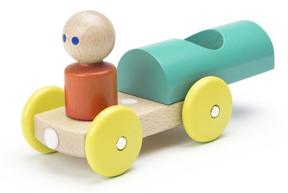 Magnetic Racer Teal & Yellow
