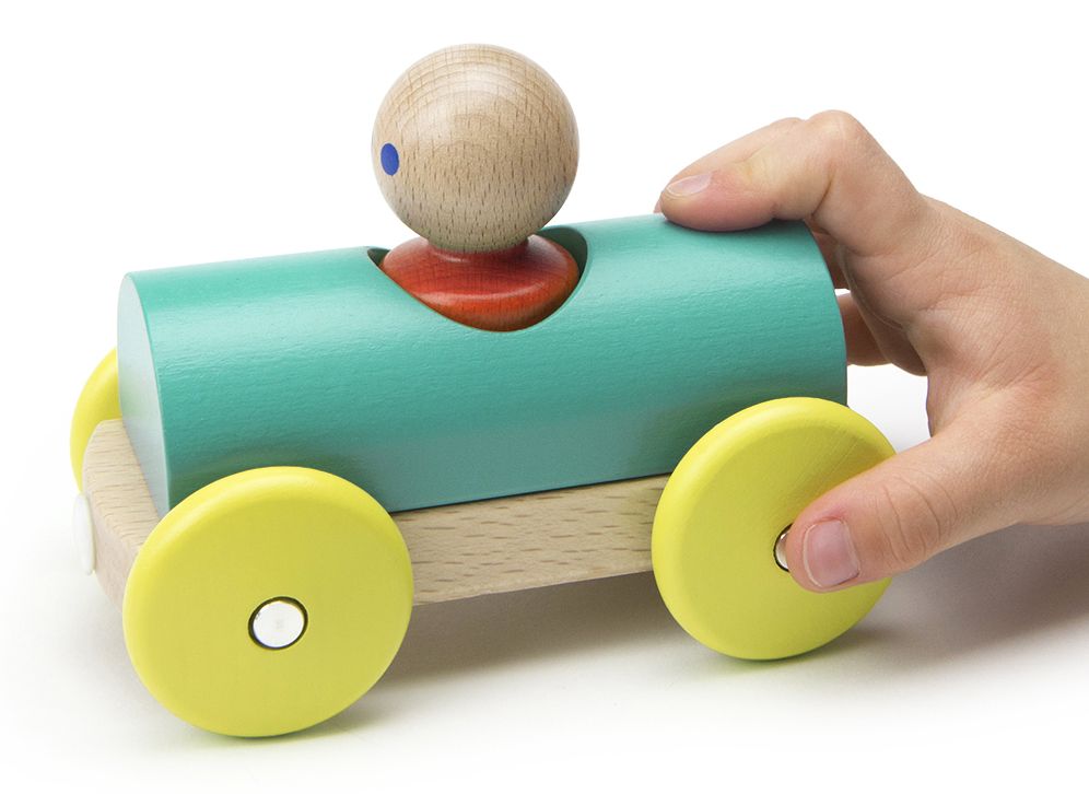 Magnetic Racer Teal & Yellow