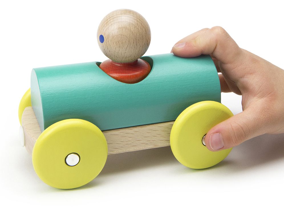 Magnetic Racer Teal & Yellow