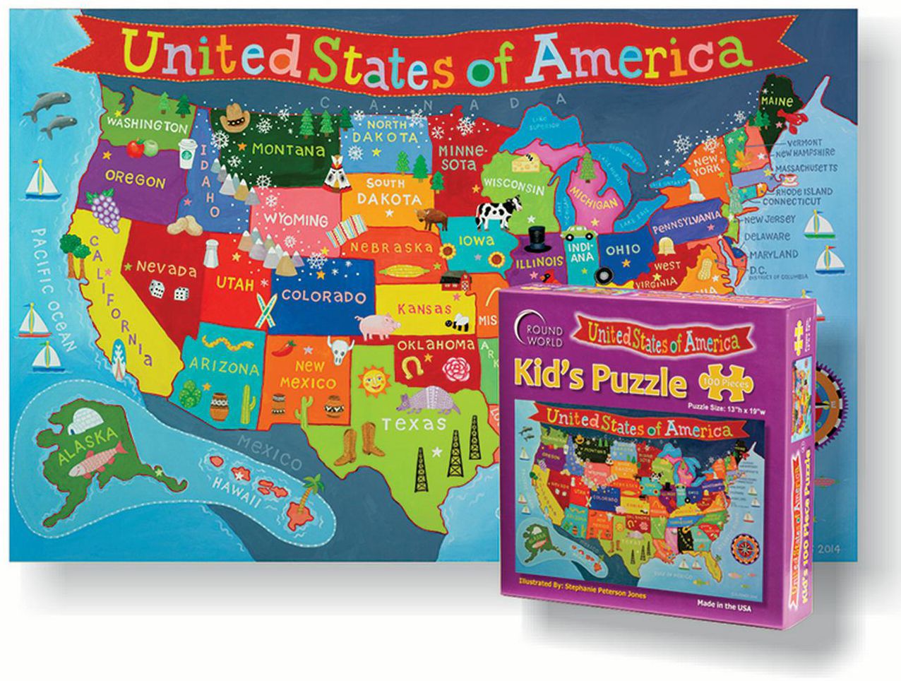 Kid's 100 Piece USA Puzzle