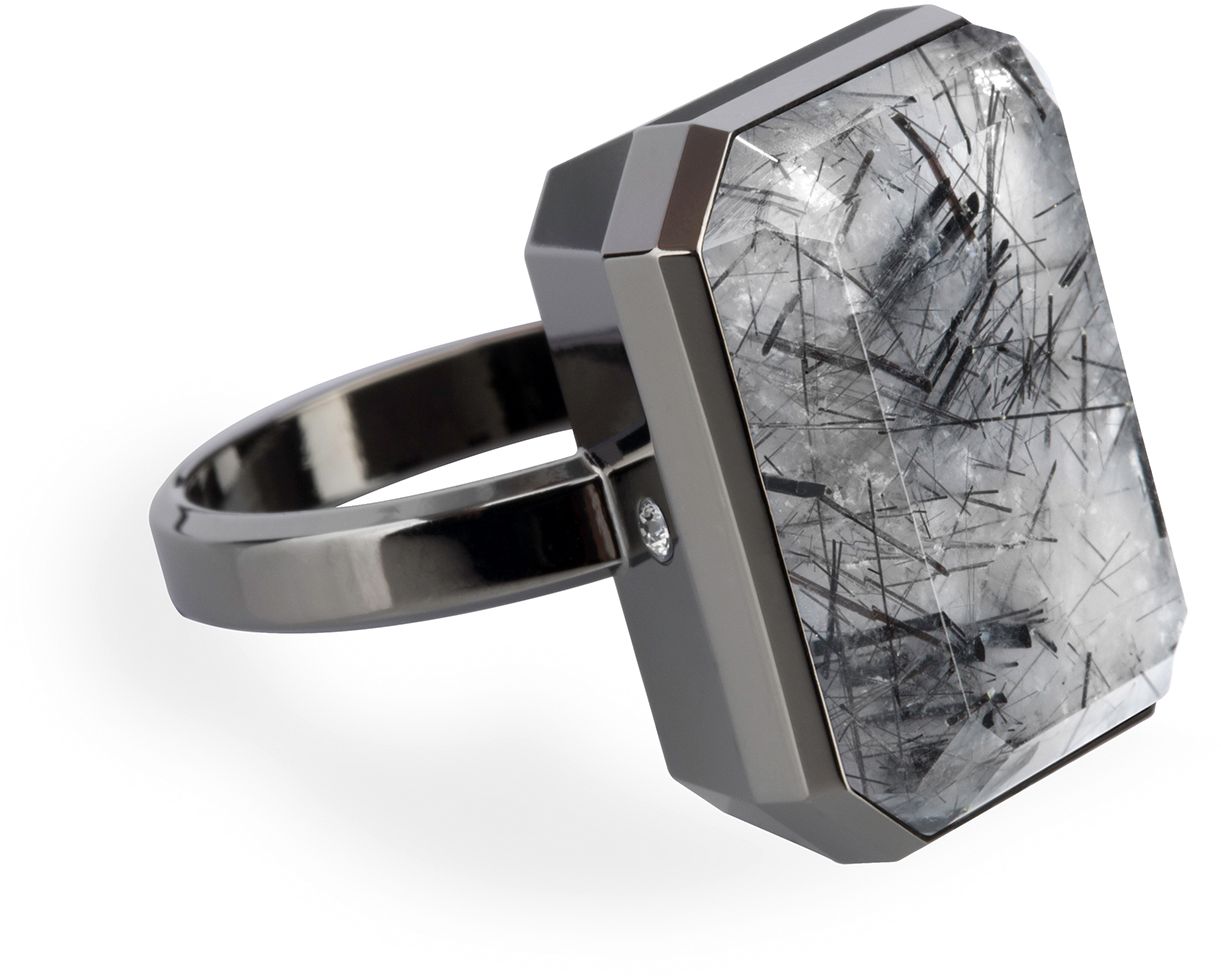 Ringly Smart Ring, Gunmetal, Size 6