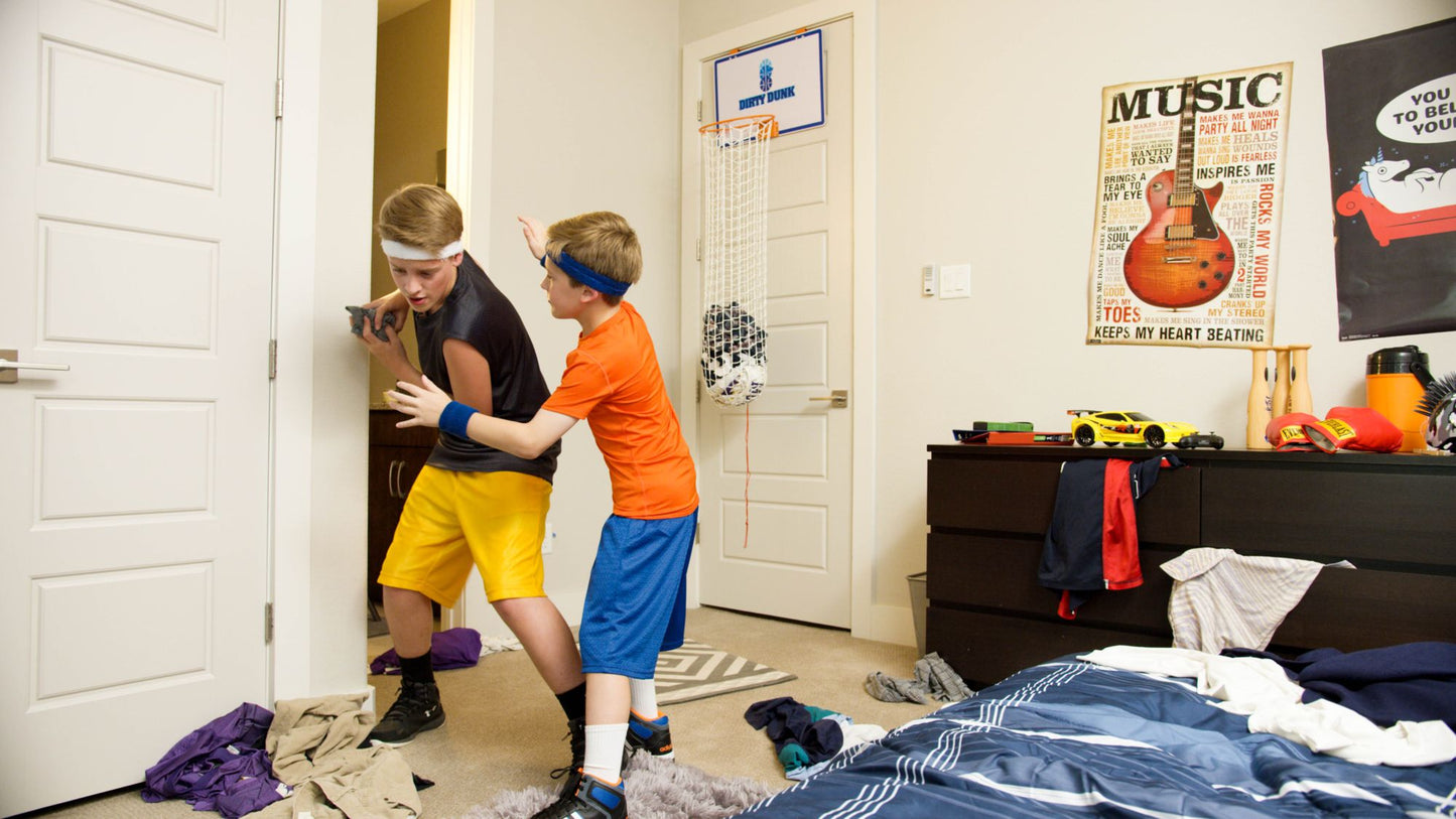 The Dirty Dunk - The Original Over-the-Door Basketball Hoop Laundry Hamper