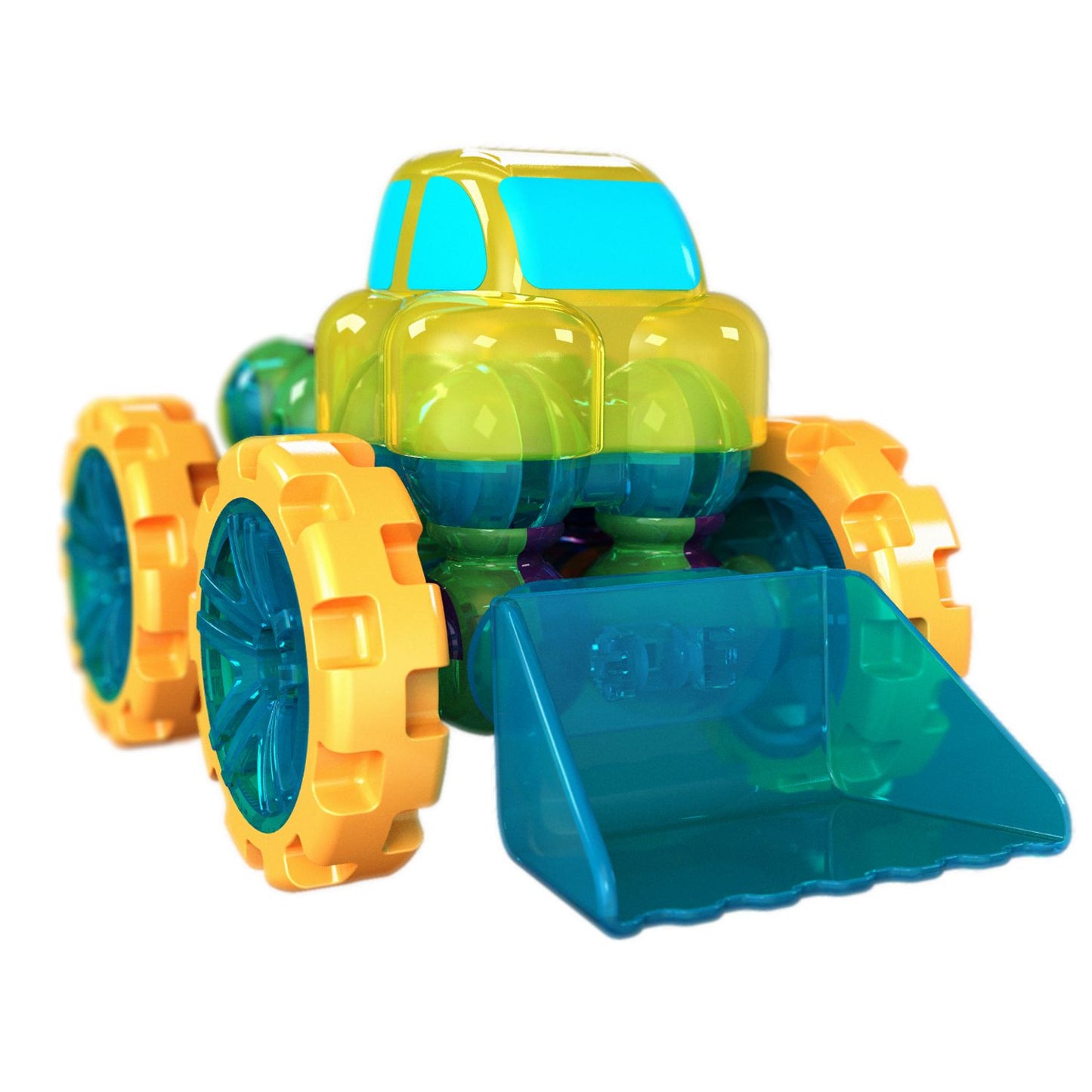 Lite Poppers STEM Learning Build a Loader Kit- LED Light, Build and Play Model Car Construction Toy with USB Powered LED Base