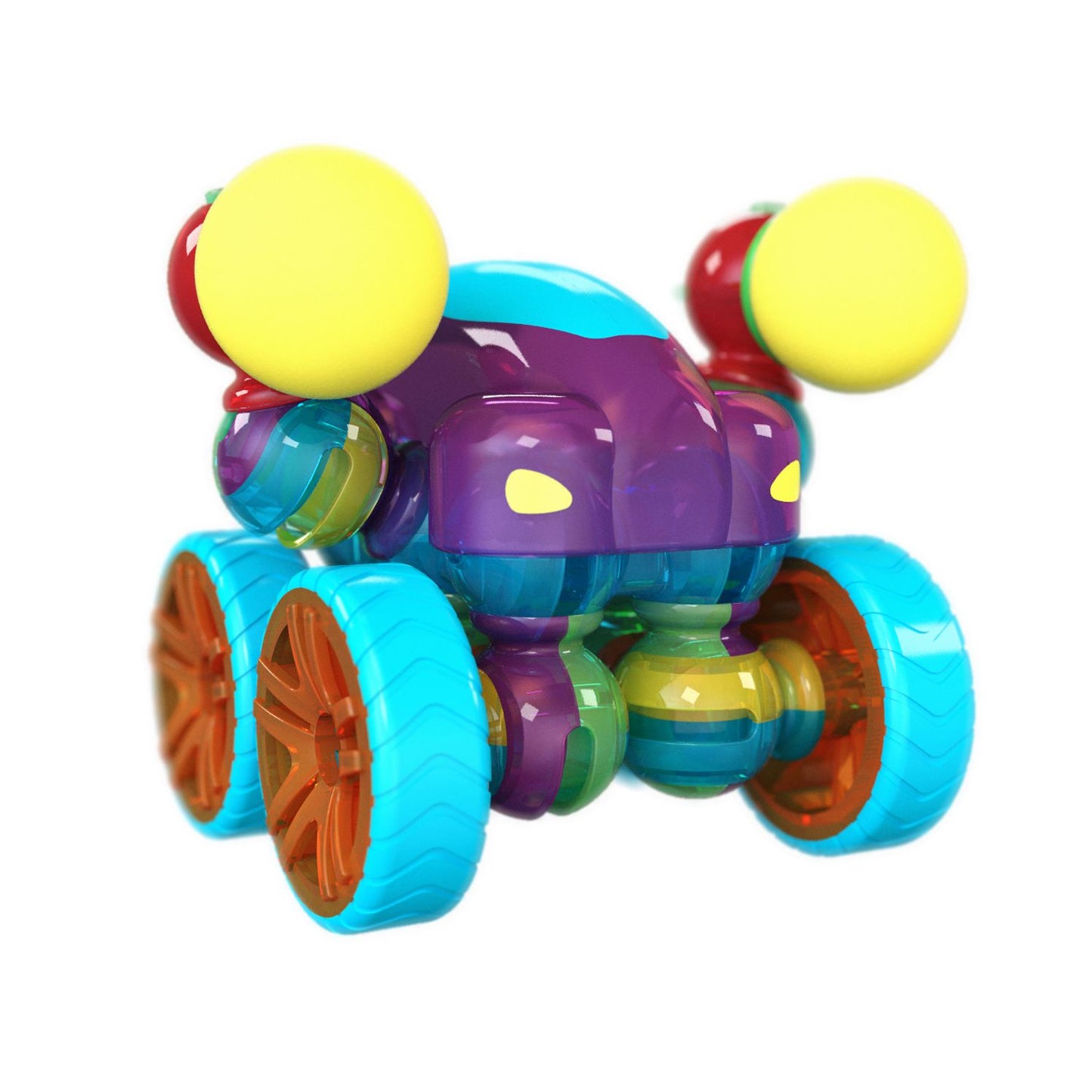 Lite Poppers STEM Learning Build a Car Kit- LED Light, Build and Play Model Car Construction Toy with USB Powered LED Base