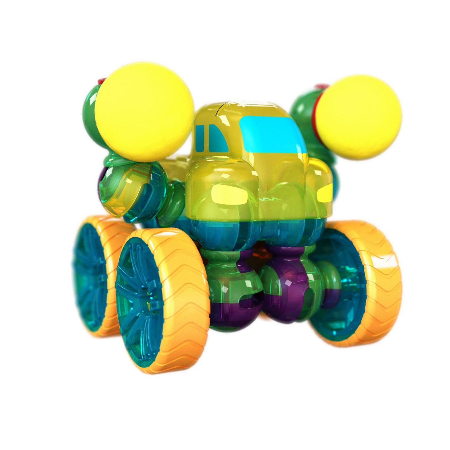 Lite Poppers STEM Learning Build a Truck Kit- LED Light, Build and Play Model Car Construction Toy with USB Powered LED Base