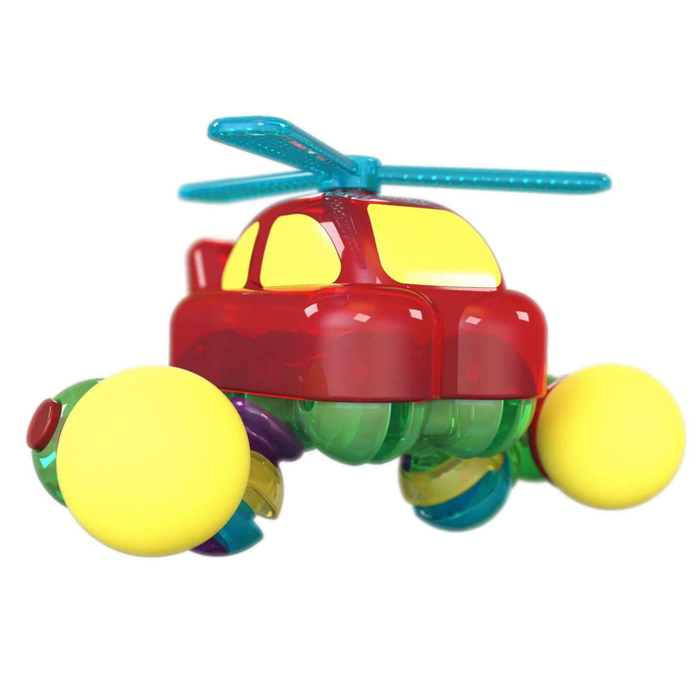 Lite Poppers STEM Learning Build a Helicopter Kit- LED Light, Build and Play Model Car Construction Toy with USB Powered LED Base