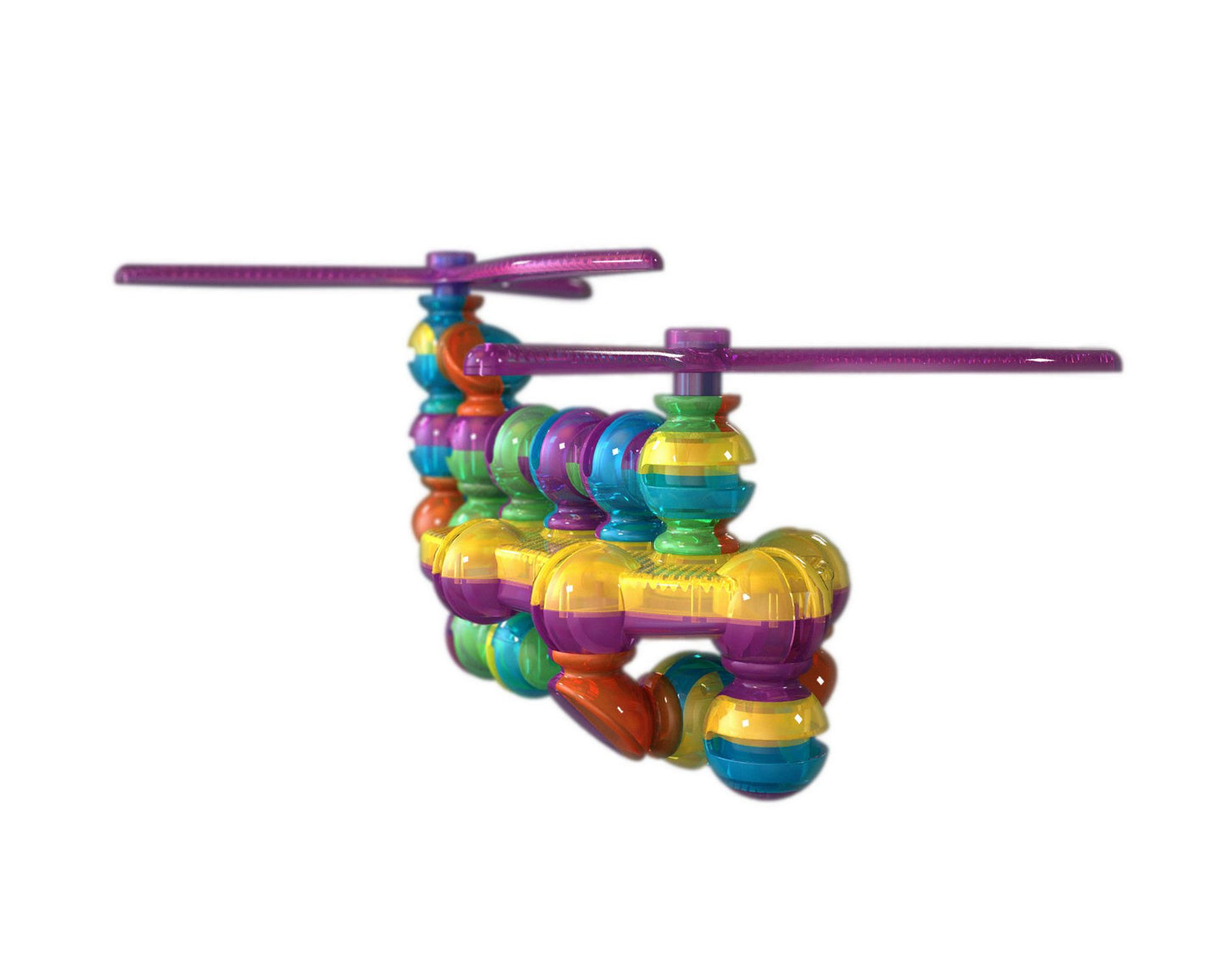 Lite Poppers STEM Learning 3 in 1 Helicopter Construction Toy Kit- LED Light, Build and Play Model Helicopters- Create 3 Helicopters