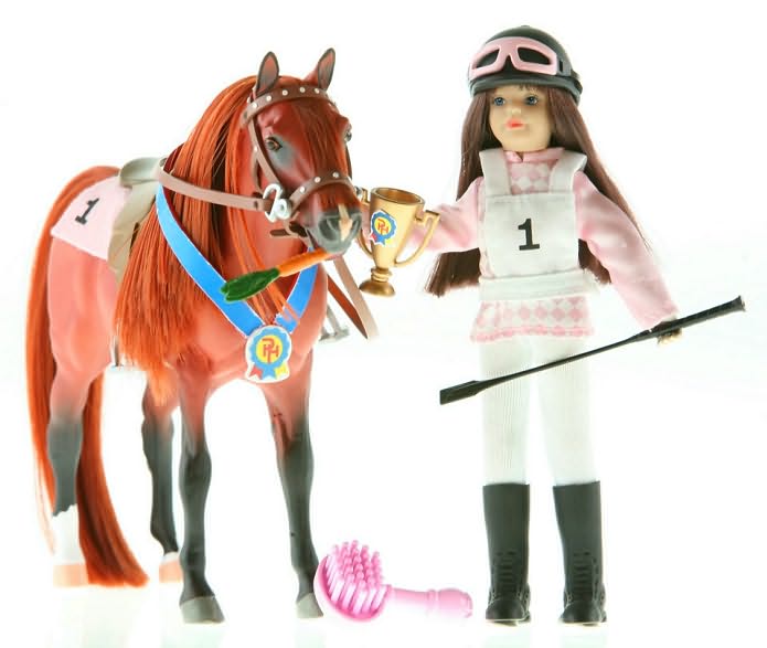 Paradise Horses POZ-ABLES Doll and Horse - Racing Set
