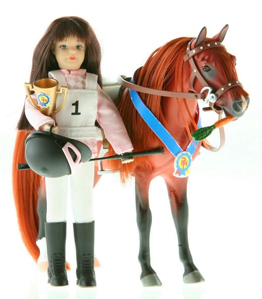 Paradise Horses POZ-ABLES Doll and Horse - Racing Set