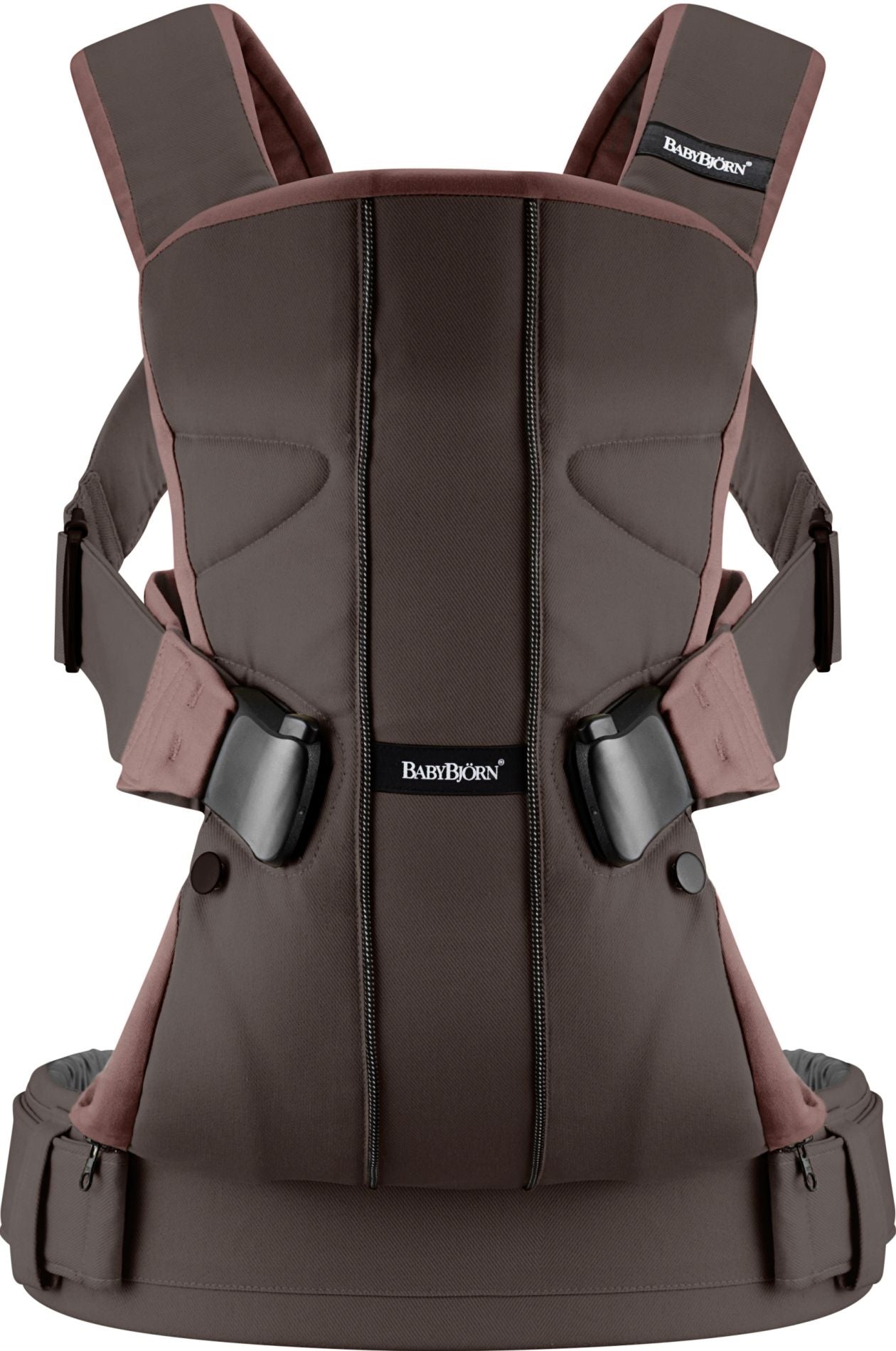 BABYBJORN Baby Carrier One Cotton Front or Back Carrier - Dark Brown 091030US