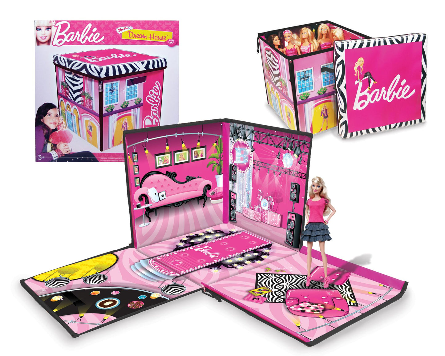 BarbieTM ZipBin(R) Dream House Toybox/Playmat w/3D Fashion Runway