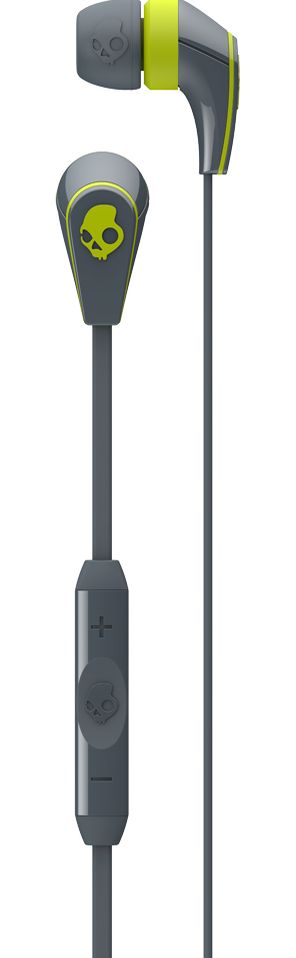Skullcandy 50/50 Earbuds with Mic - Gray/Hot Lime