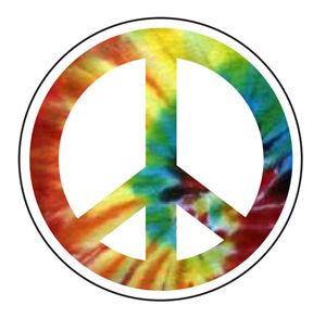 Innovative Adhesives BC-8 Peace Tie Dye Fan-A-Peel Temporary Tattoo-Sticker