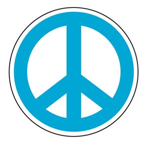 Innovative Adhesives BC-8 Peace Blue Fan-A-Peel Temporary Tattoo-Sticker
