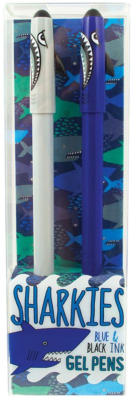 Sharkies Blue and Black Ink Gel Pens Set of 2