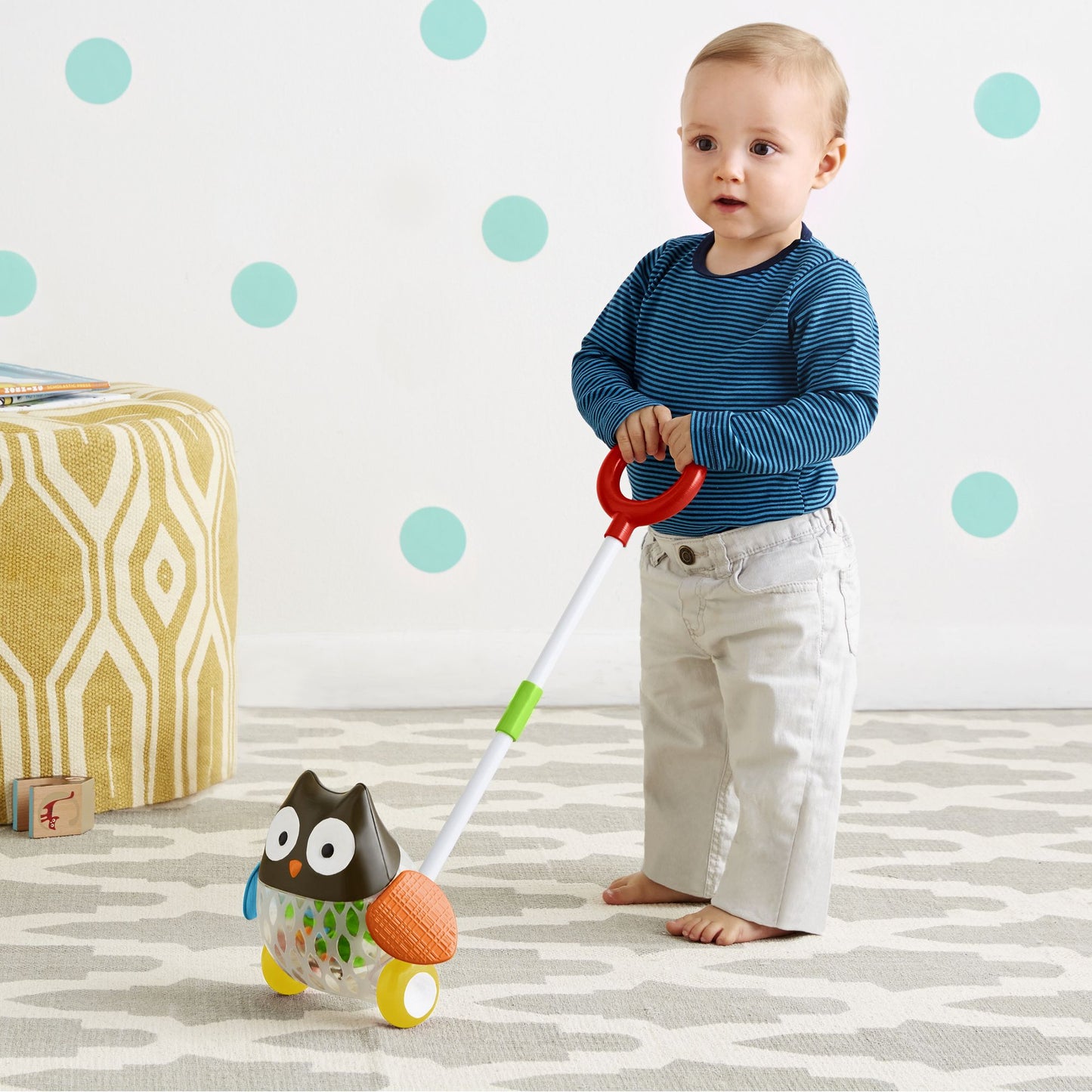 Skip Hop EXPLORE & MORE rolling owl push toy