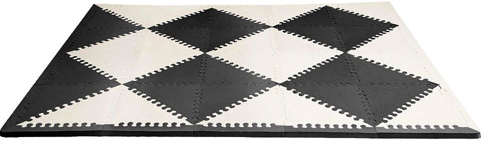 Geo Foam Floor Tiles - Black/Cream