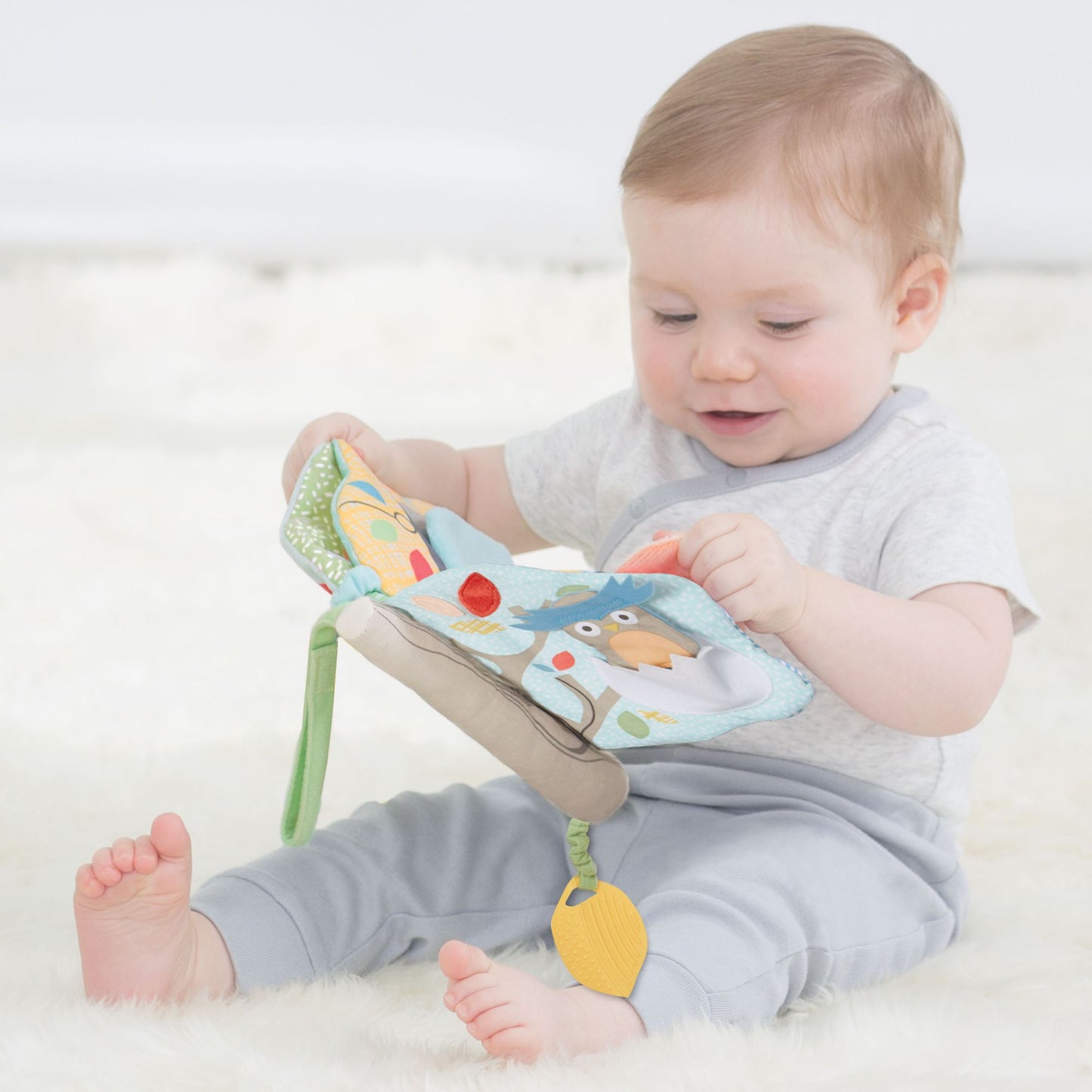 Skip Hop TREETOP FRIENDS Soft Activity Book - Grey/Pastel