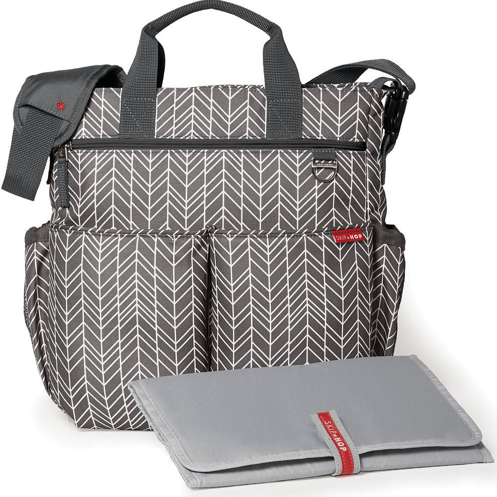 Duo Signature Diaper Bag - Grey Feather