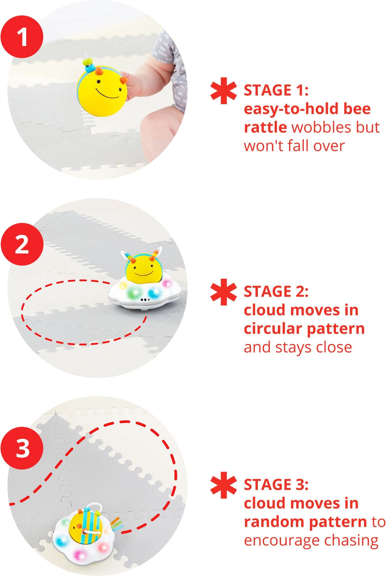Skip Hop EXPLORE & MORE Follow-Bee Crawl Toy