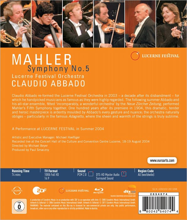 Claudio Abbado/Lucerne Festival Orchestra: Mahler - Symphony No. 5 [Blu-ray]