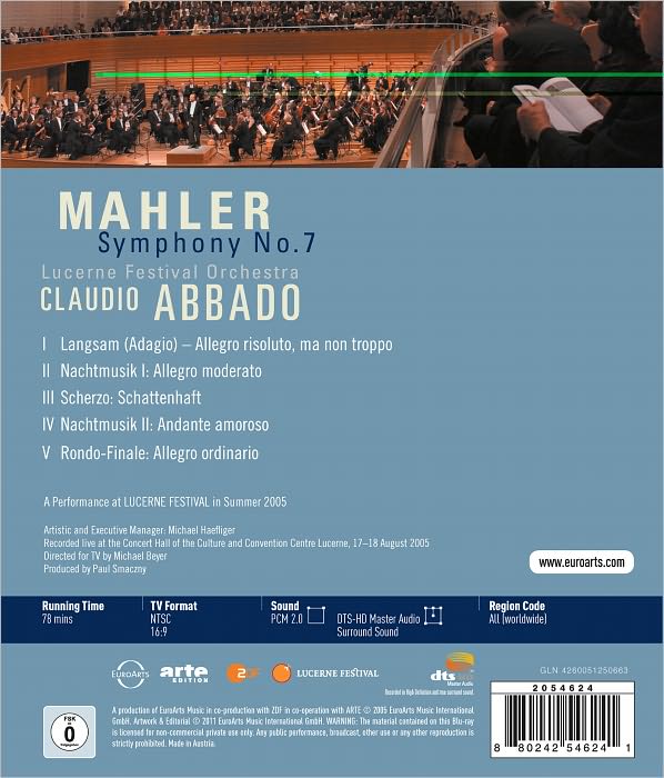 Claudio Abbado/Lucerne Festival Orchestra: Mahler - Symphony No. 7 [Blu-ray]