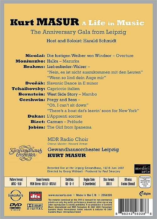 Kurt Masur: A Life in Music - The Anniversary Gala from Leipzig