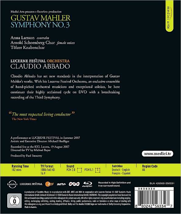 Claudio Abbado: Mahler - Symphony No. 3 [Blu-ray]