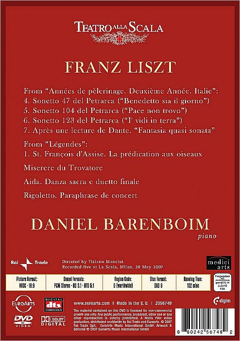 The Daniel Barenboim: The Liszt Recital from La Scala