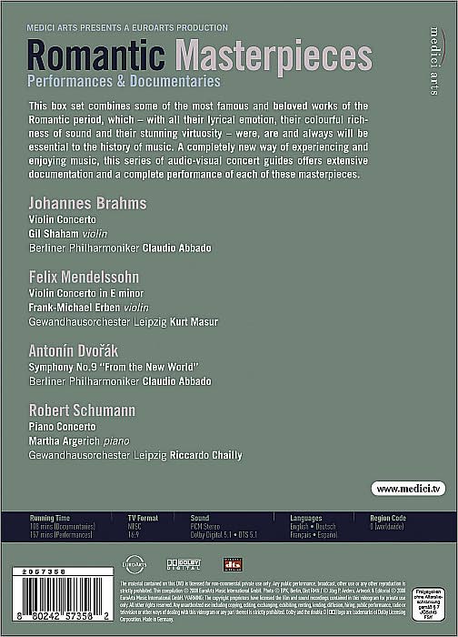 Brahms/Dvorak/Mendelssohn/Schumann: Romantic Masterpieces [4 Discs]