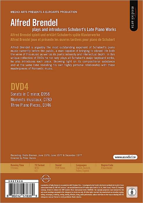 Alfred Brendel: Plays and Introduces Schubert, Vol. 4: Sonata D958/Moments Musicaux/3 Piano Pieces