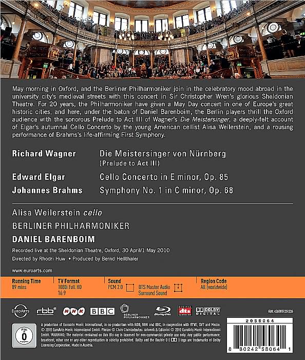 Berliner Philharmoniker/Alisa Weilerstein/Daniel Barenboim: Wagner/Elgar/Brahms [Blu-ray]