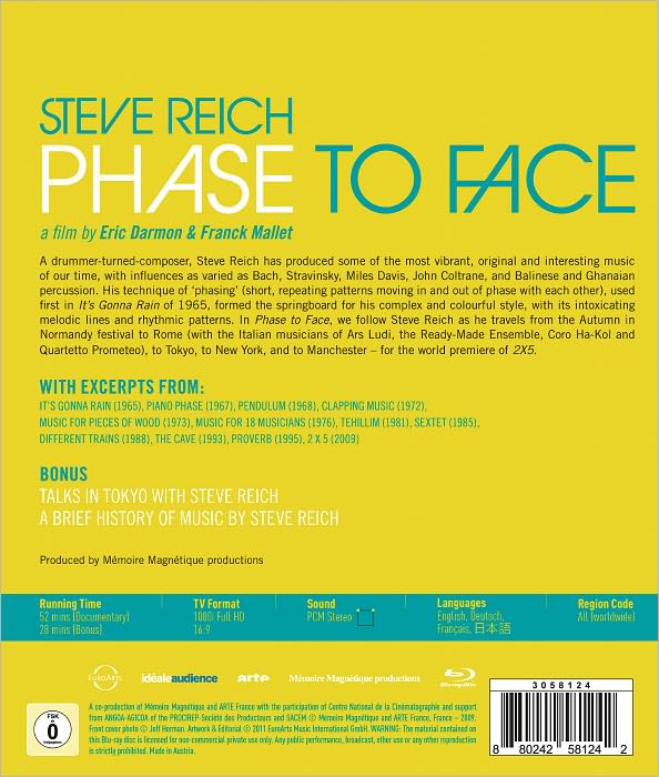 Steve Reich: Phase to Face [Blu-ray]