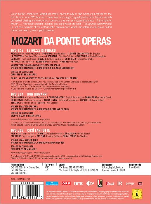 Mozart/Da Ponte Operas [6 Discs]