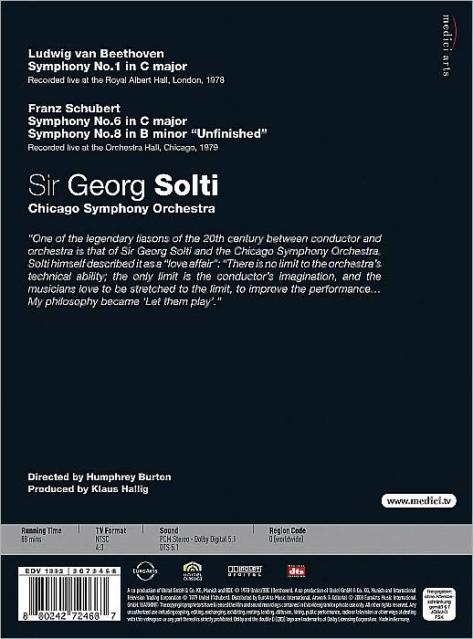 Sir Georg Solti/Chicago Symphony Orcestra: Beethoven Symphony No. 1/Schubert Symphony Nos. 6 & 8
