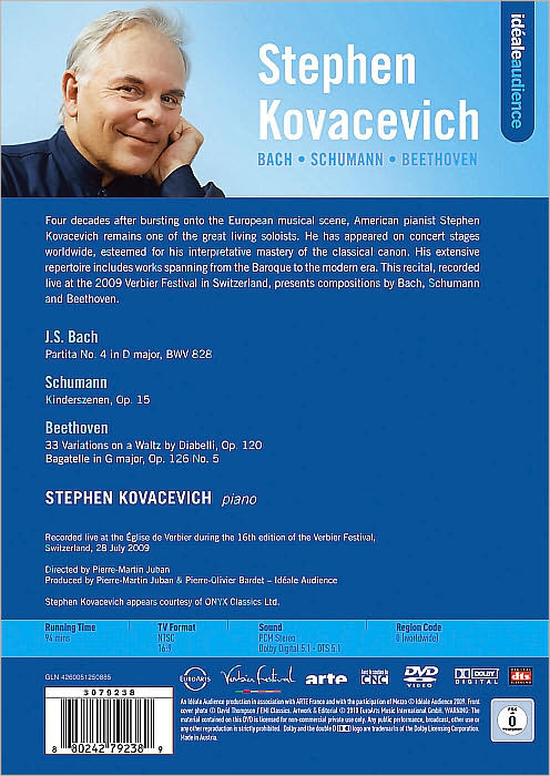 Stephen Kovacevich: Bach/Schumann/Beethoven - Live at Verbier Festival