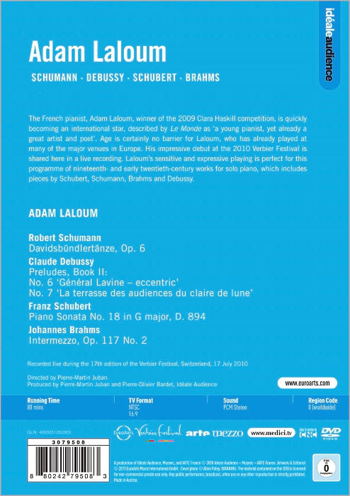 Adam Laloum: Schumann/Debussy/Schubert/Brahms: Live at Verbier Festival