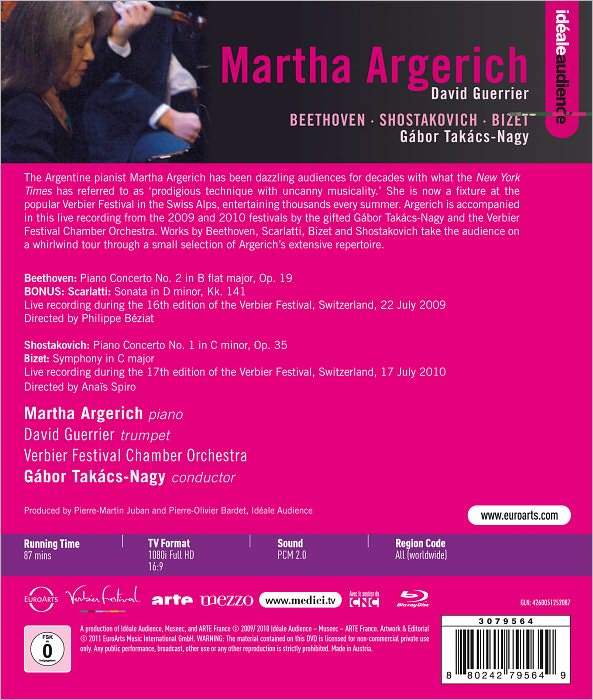 Martha Argerich: Live at Verbier Festival - Beethoven/Shostakovich/Bizet [Blu-ray]