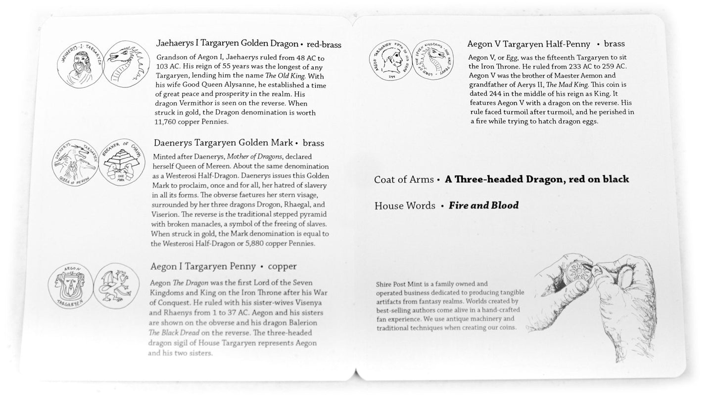 House Set Targaryen Coins